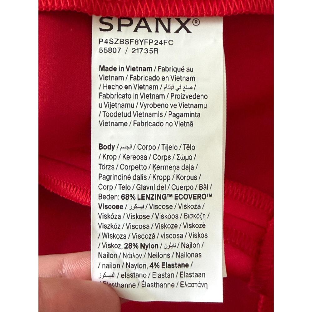 Spanx Ponte Low-Back Long Sleeve Midi Dress Red Small Office Career Professional - Picture 15 of 16